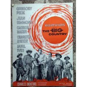 William Wylers The Big Country Original 1958 Vintage Pressbook with 