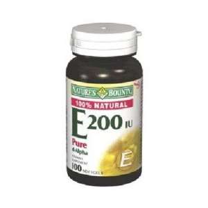  Natures Bounty Vitamin E 200Iu Pure d Alpha Softgels 100 