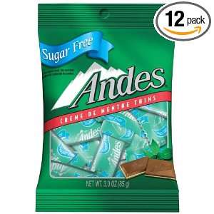 Andes Suger Free Crème De Menthe, 3 Ounce Bags (Pack of 12)