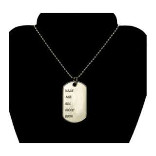   Soldier Dog Tags Chain Necklace Military Metal Costume Jewelry  