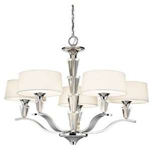 Crystal Persuasion Collection 5 Light 30 Chrome Chandelier with White 