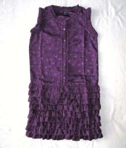 NWT Gap Covent Garden Butterfly Ruffle Dress 6 7 8 10 Purple Plum S M 