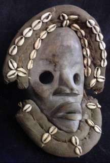 African Ivory Coast Dan Ceremonial Mask Cowrie Shells  