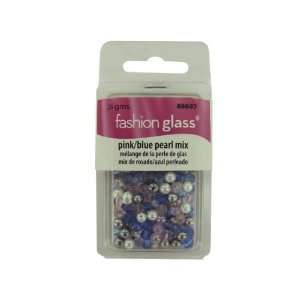   Pink/Blue Pearl Mix Glass Beads 26 Grams Case Pack 60