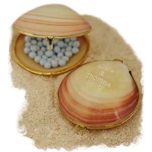 Beach Wedding Favors Personalized Polished Tiger Clam Seashell Trinket 