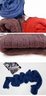 Mohair Knitted Thick Long Scarf Shawl Wrap Warm New  