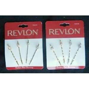  Revlon Diamond Hair Barettes, 4 Pieces, 2 Pack Beauty
