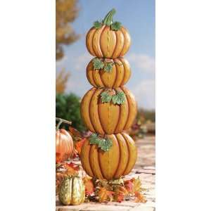 Metal Harvest Decoration Stacked Pumpkin Topiary Stake by Collections 