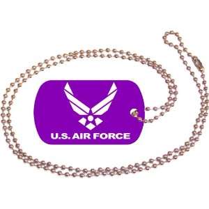    U.S. Air Force Purple Dog Tag with Neck Chain 