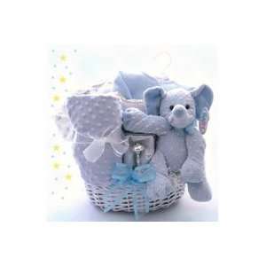  Minky Dots Blue Personalized Gift Basket Baby