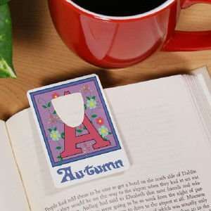  Floral Initial Personalized Bookmark