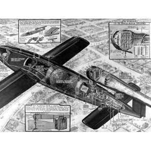  Cutaway Diagram of the V 1 Flying Bomb; Second World War 
