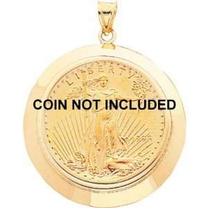    14K Gold Bezel Jewelry for 1oz American Eagle Coin A Jewelry