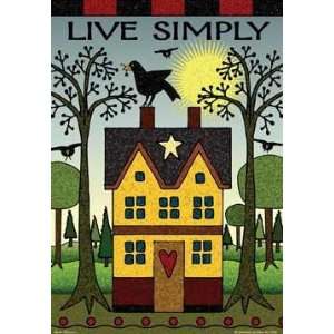  Live Simply House Flag