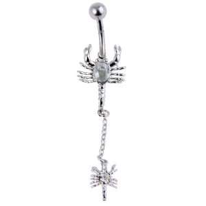 Belly Button Ring   Scorpion with CZ Stones Jewelry
