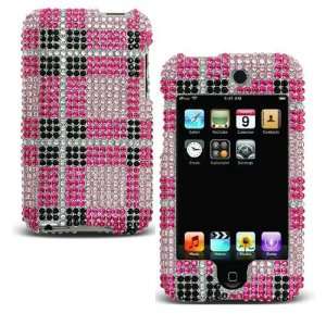  Ipod Touch 2 Full Diamond Phone Cover Case Pink Big Check 