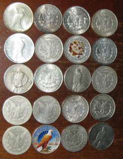 USA Full Roll 20 Morgan Peace Silver Dollar Coin Collection Scarce 