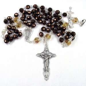  Metallic Chocolate crystal 8mm rosary Jewelry