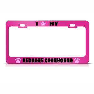  Redbone Coonhound Paw Love Pet Dog Metal license plate 