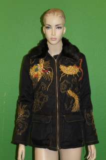 CUSTO BARCELONA Womens Dragon Coat 392503 Sz 4 $300  