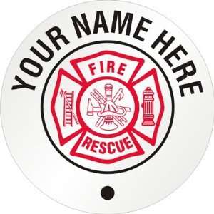 Custom Name Around Fire Rescue Silver Reflective (3M Scotchlite)   1 