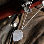 Solid Sterling Silver Guitar Pick Necklace Personalized  