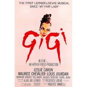 Gigi Vintage Maurice Chevalier Leslie Caron Eva Gabor Movie Poster 