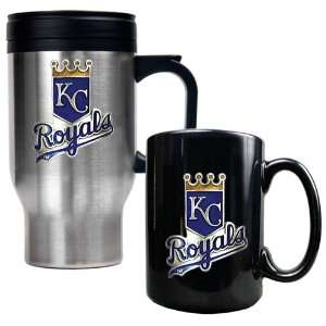 Kansas City Royals Travel Mug & Black Ceramic Mug Set  