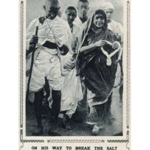 Gandhi with Mrs Sarojini Maidu at Dandi before the Salt March of 1930 