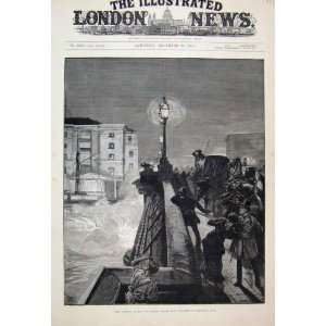  1884 Blow London Bridge Dynamite Horse Old Print
