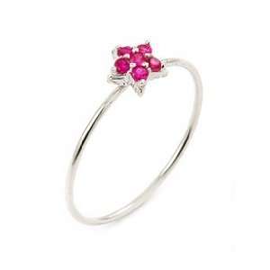  Pave Pink Cz Star Stackable Ring, Size 8 Jewelry