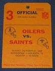 1990 HOUSTON OILERS VS NEW ORLEANS SAINTS OFFICIAL PASS