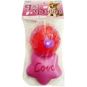  Great 2 Pack of Dog Vinyl Toys, Love Theme Ball and Star 