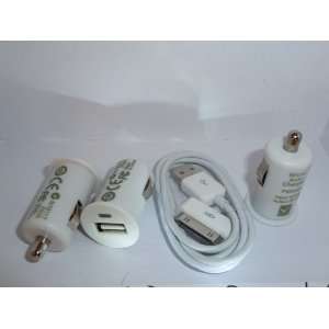  Bundle Car Charger with USB Cable For iPhone 4G, 3G, 3GS 