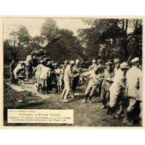  1915 Print Soldiers Skoda Machine Gun Warsaw Attack WWI 