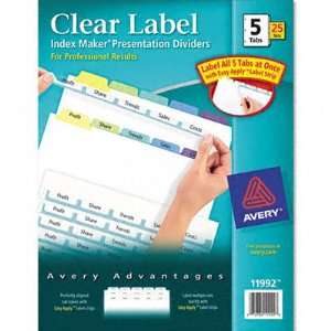  Index Maker Clear Label Dividers w/Contemporary Color Tab 