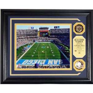 San Diego Chargers Qualcomm Stadium Photo Mint with 2 24KT Gold Coins 