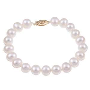  DaVonna White Freshwater Pearl Classic 8 inch Bracelet (8 