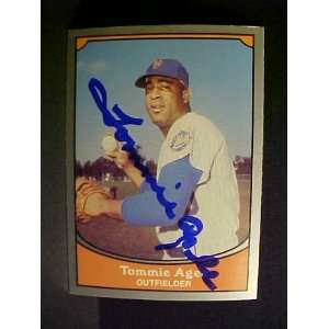  Tommie Agee New York Mets #2 1990 Baseball Legends Signed 