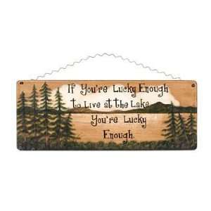  Lucky Lake Sign Lucky Lake Wood Sign Cabin Decor
