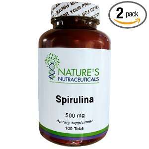   Nutraceuticals Spirulina 500 Mg Tablets, 100 Count Bottle (Pack of 2