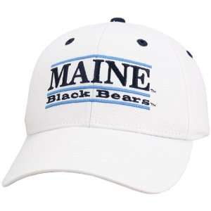 The Game Maine Black Bears White 3D Bar Adjustable Hat  