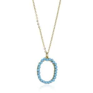  Mercedes Salazar Stones Turquoise Initial O Necklace 