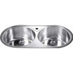  Dawn CH333 Drop In Double Bowl Rounded Kitchen Sink