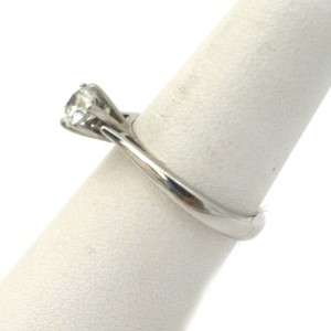 14k White Gold and Round Diamond Solitaire Ring  