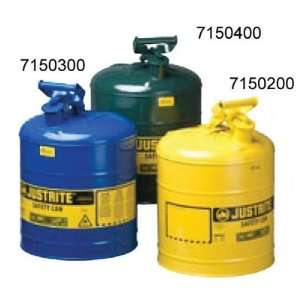 Justrite 5 Gallon Green Type 1 Safety Can With Staiinless Steel Flame 