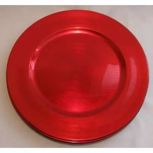   Red Holiday Christmas Lacquer Chargers Place Settings 