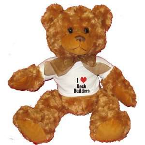  I Love/Heart Deck Builders Plush Teddy Bear with WHITE T 