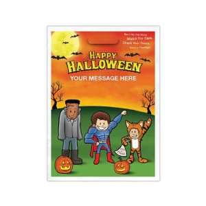   or treat bag with safety tips and digital design.