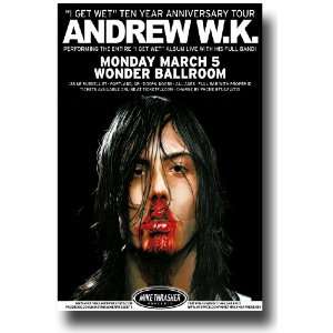  Andrew W.K. Poster   Concert Flyer   PDX Mar 12